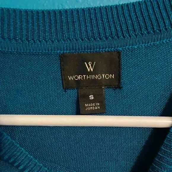 Worthington Teal Blue Lightweight Longline Tunic Sweater - Picture 3 of 5